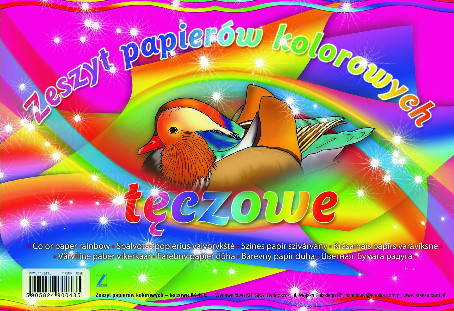 Zeszyt papierów kolorowych tęczowe A4/8k. Kreska